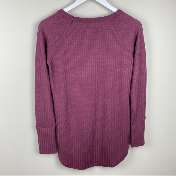 Chaser BUNDLE 2 Waffle Knit Thermal Metal Buttons Purple Teal Women's Size Small - Picture 11 of 13